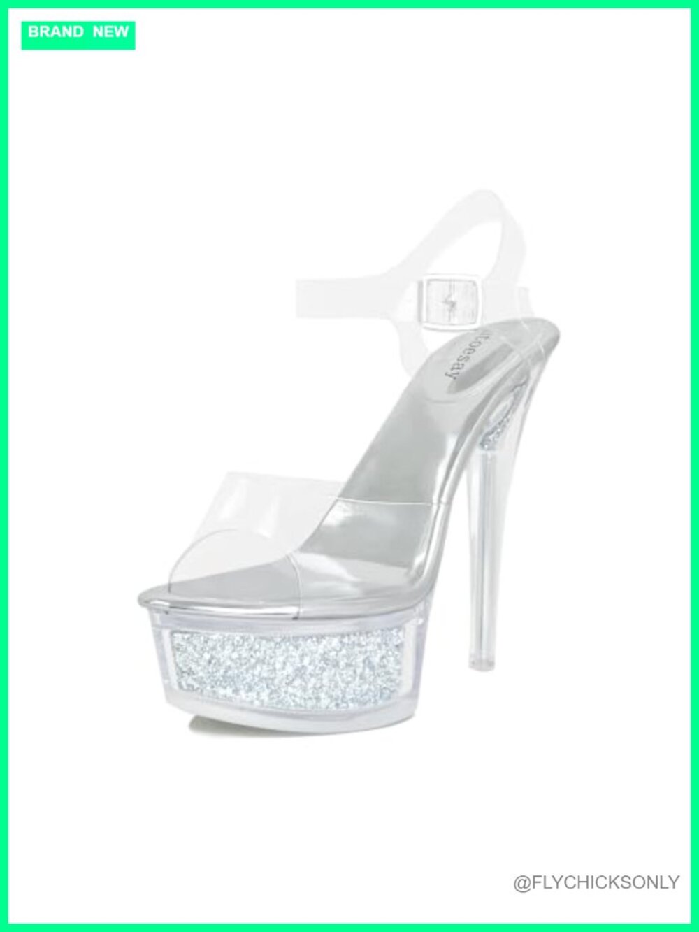 Women's Platform High Heel Sandals Clear Stiletto Heel Transparent Straps